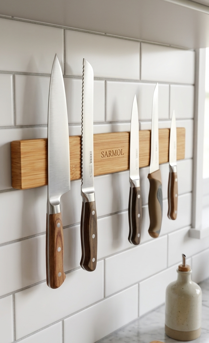 SARMOL Magnetic Knife Strip with knives